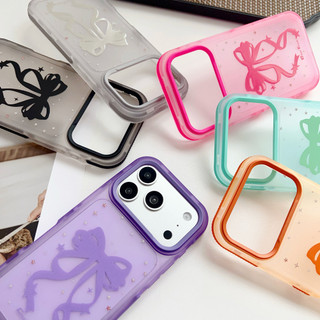 Nơ Ruy Băng Sơn Họa Tiết Ốp Lưng Điện Thoại iPhone 17 16 15 14 13 12 11 Pro Max 17 Air 16 15 14 Plus Nhiều Màu Sắc Trong Suốt Cảm Giác Da Chống Rơi Vỏ Thời Trang Chống Trơn Trượt