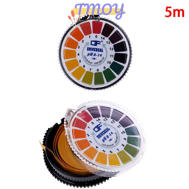TMOY 1 Cuộn / 5m phòng thí nghiệm chỉ báo ph dải kiểm tra 0-14 giấy litmus axit kiềm TMOY
