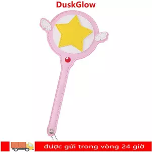 Túi đựng thẻ DUSKGLOW Star Magic Wand, có cánh Vỏ thẻ Anime, Cosplay Da PU Thẻ dễ thương Xe buýt Thẻ tàu điện ngầm