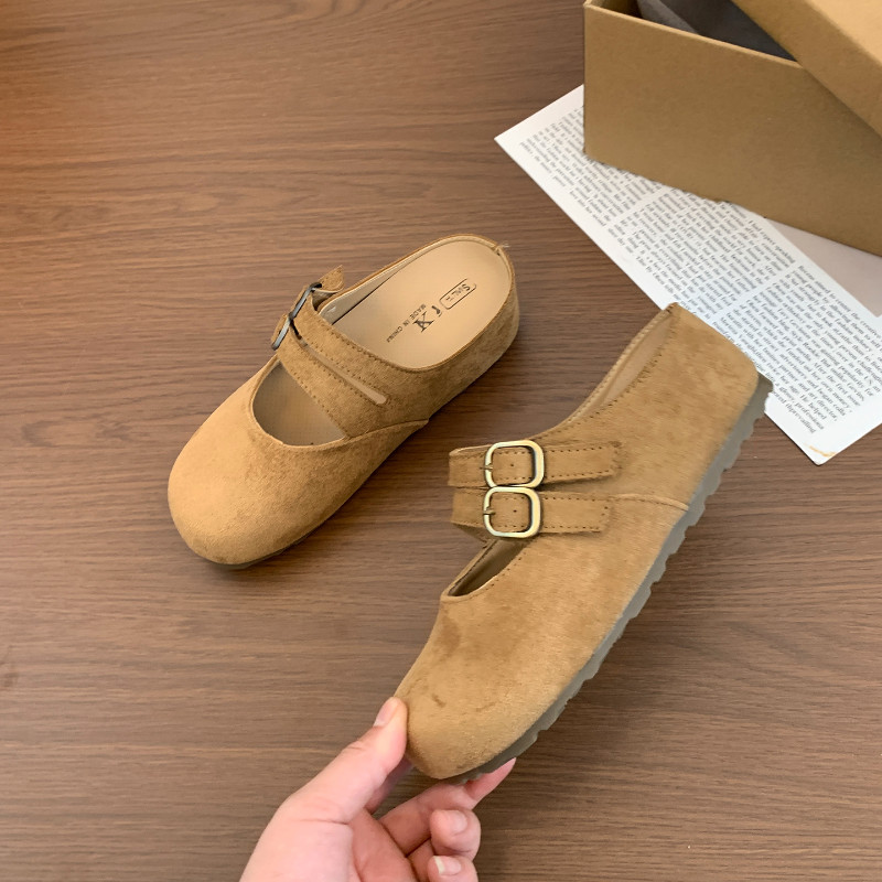 Atikota Giày sandal thời trang nữ kiểu Mary Jane với khóa cài trang trí, chất liệu da lộn mềm mại, thoải mái, thích hợp mang hàng ngày.