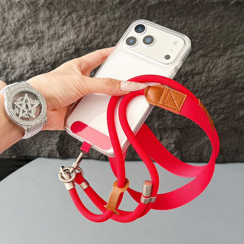 Dây buộc điện thoại di động chéo chéo Băng thông rộng đeo vai mạnh mẽ Bền đơn giản Thời trang Khóa kim loại bện Dây đeo điện thoại di động