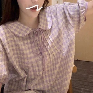 Bộ Đồ Ngủ Cotton Mây Nữ Tay Ngắn Mùa Xuân 2025 Phiên Bản Hàn Quốc Hoạt Hình Dễ Thương Cô Gái Mùa Hè Loungewear Bộ Đồ Hai Mảnh