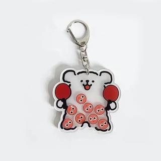 Shake Ball Line Puppy Keychain Hanger Cartoon Shake Football Key Ring Creative Rocking Tennis Lovers Flower Keychain