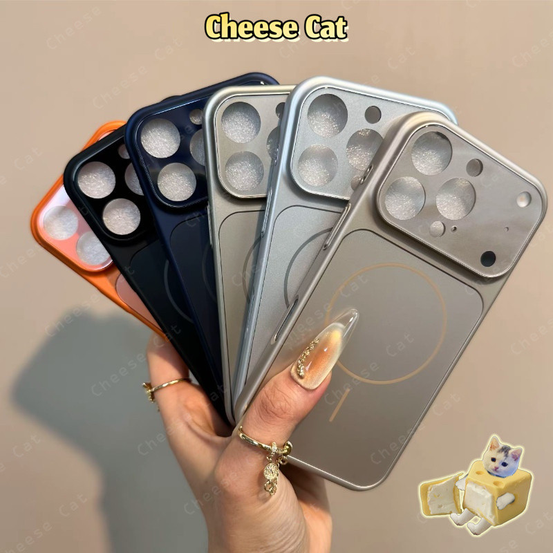 Ốp điện thoại từ tính cửa sổ lớn có màng bảo vệ ống kính cho iPhone 11 12 13 14 15 16 17 Pro Max 17 Air