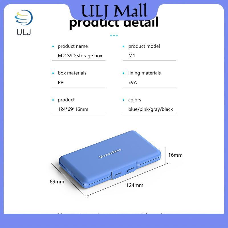 Hộp bảo vệ ổ cứng M.2 di động ULJ Hộp đựng PP Hộp đựng SSD thể rắn.