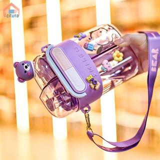 Bình Nước Cho Trẻ Em Dung Tích Lớn Có Thể Điều Chỉnh Dây Đeo Vai Cốc Uống Đôi Cho Dã Ngoại Thể Dục Du Lịch Ngoài Trời Làm Việc