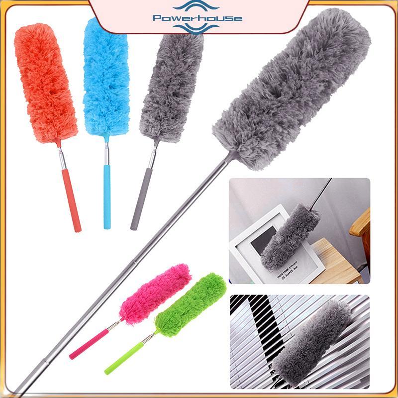 Dụng cụ lau bụi có thể thu vào bằng thép không gỉ Tay cầm dài Bàn chải bụi ô tô Dụng cụ vệ sinh gia đình Bàn chải bụi sợi nhỏ.