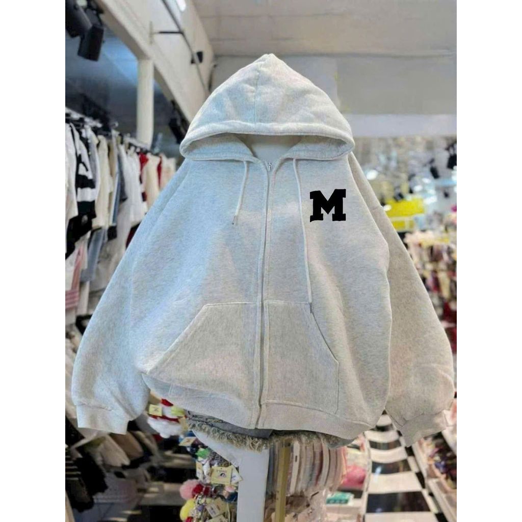 Áo khoác nỉ unisex form rộng tay phồng nam nữ mặc đẹp màu xám tiêu  siêu xinh