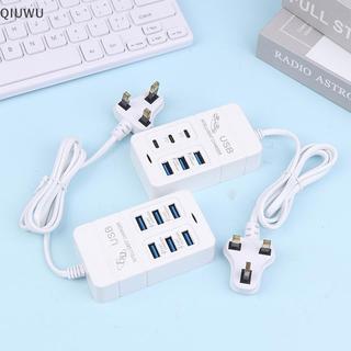 QIUWU EU UK Cắm 6 Cổng 35W Sạc USB PD Để Bàn Sạc Nguồn Cho Văn Phòng Gia Đình, Trường Học Du Lịch.