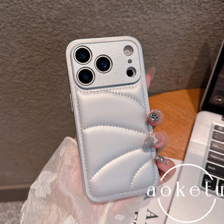 Áo khoác xuống cá nhân phù hợp với vỏ điện thoại Apple 17 Promax, iPhone 16, bao gồm tất cả, chống rơi 15, vỏ bảo vệ da mùa thu đông đơn giản và sang trọng 14 / 13 / 12