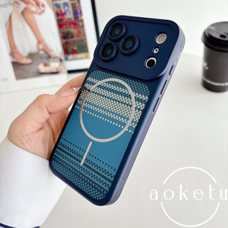 Ốp điện thoại từ tính bằng da cửa sổ lớn sang trọng phù hợp cho iPhone 13 14 15 16 17 Pro Max sọc mờ bao gồm tất cả vỏ silicon
