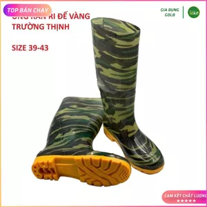 Ủng lao động rằn ri đế vàng size 36-43, ủng đi mưa, ủng lội nước Trường Thịnh