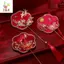 Quạt cưới cổ điển ZK có tua rua & mặt dây chuyền - Quà tặng cầm tay may mắn VN