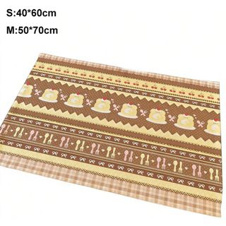 Tấm lót bàn NOOKSTORY, Khăn trải bàn bánh dâu chống trượt, Quà tặng hoạt hình Vải lanh-cotton Bàn Thảm trang trí máy tính để bàn