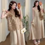 Bộ Đồ Bà Bầu Hai Mảnh Cho Mùa Hè Với Áo Hoa Và Váy Satin Sling Mát Mẻ