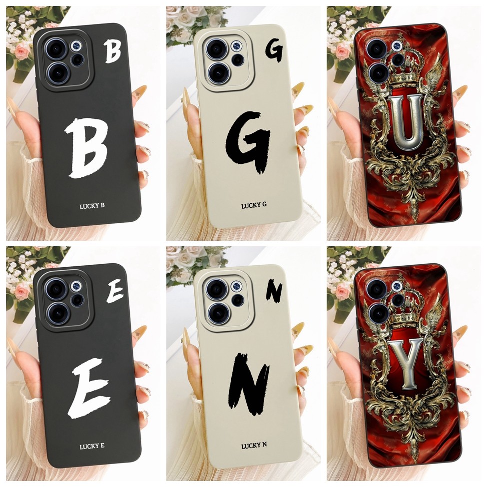 Ốp lưng Oppo Reno 15F CPH2801 Chữ A-Z sang trọng Thời trang Cool Crown Vỏ điện thoại silicon Oppo Reno15 F