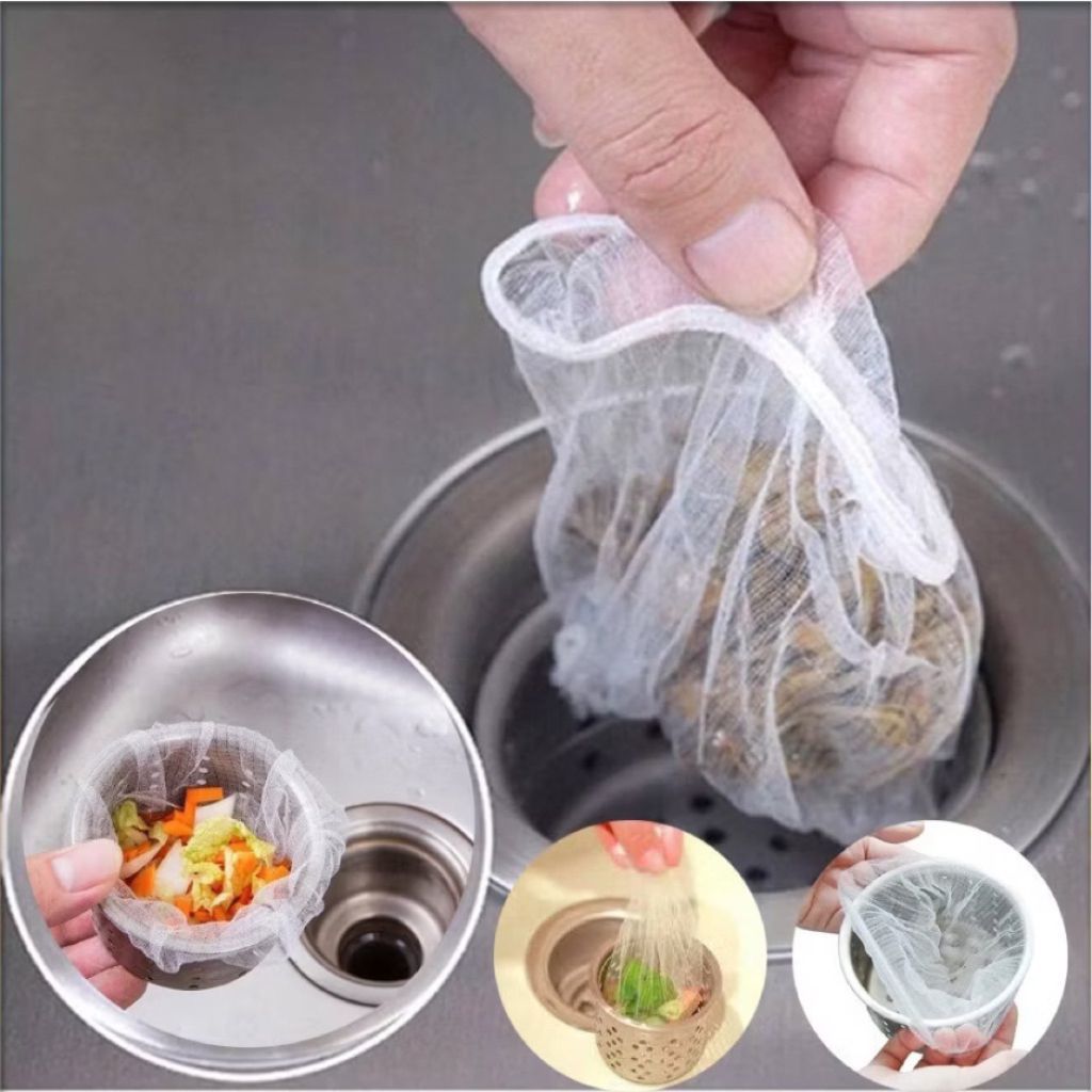 1 túi gồm 100 Túi Lưới Lọc Rác Bồn Rửa Bát,Rửa Chén Có Chun Co Giãn Chống Tắc Nghẽn Ống,Tiện Dụng Nhà Bếp