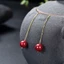 Thời trang Retro Phong cách dân tộc Cinnabar Bông tai cát vàng tím