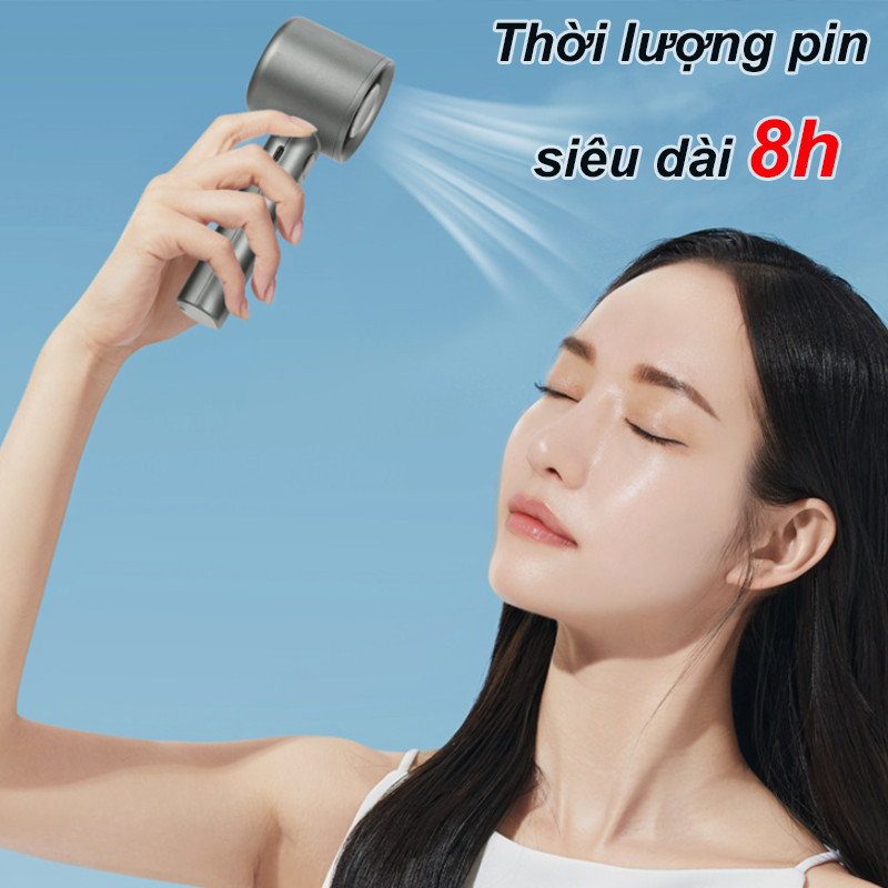 Quạt Cầm Tay Mini Làm Mát Nhanh - 120 Cấp Độ Gió, Dung Lượng Pin 3600mAh, Hỗ Trợ Sạc Nhanh