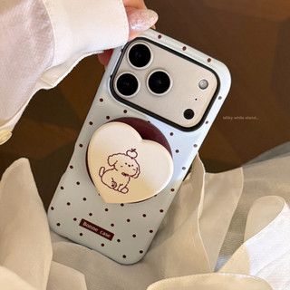[Sheren] Vỏ điện thoại hình chú chó con chấm bi màu xanh sữa Thích hợp cho i17 16 15 14 13 12 11 pro max Vỏ bảo vệ chống sốc