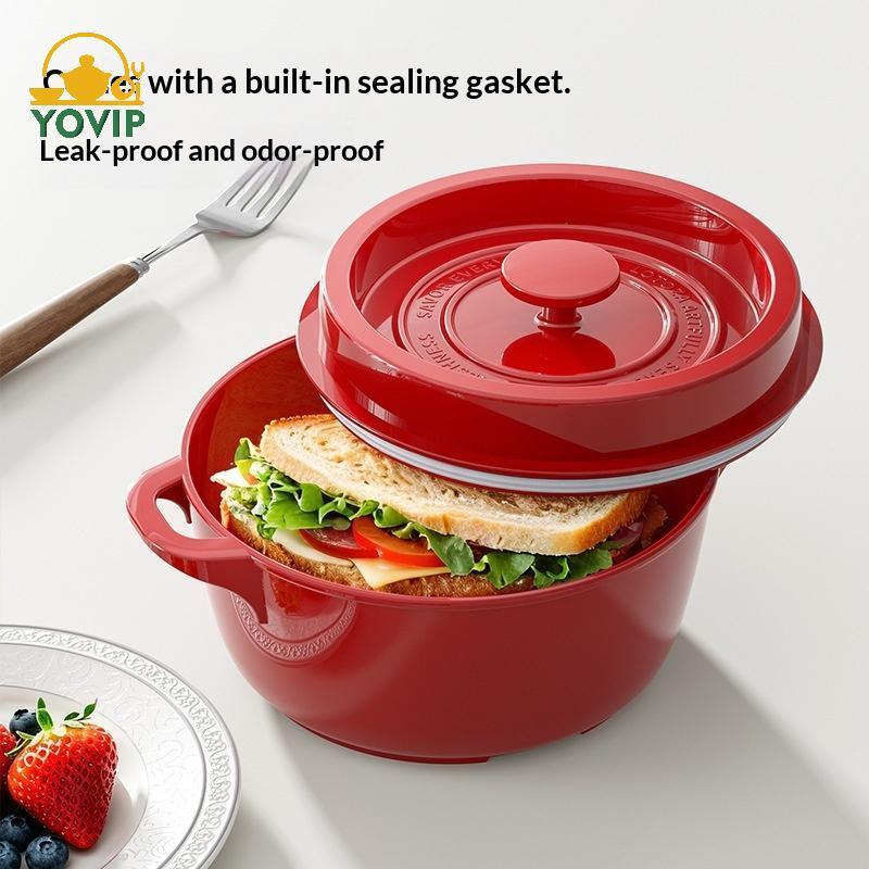YOVIP 1 Hộp Cơm Trưa Bento Hộp Đựng Men Màu Sắc Cấp Thực Phẩm Pp Di Động Một Lớp Hộp Bảo Quản Thực Phẩm Văn Phòng Trường Dã Ngoại VN