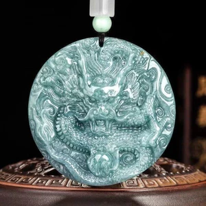Đá quý màu nước xanh mặt dây chuyền thương hiệu Cửu Long, phong cách truyền thống, độc đáo và quyến rũ