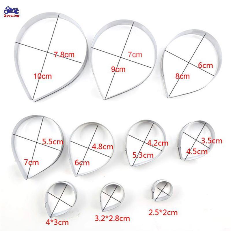 XOITOP 7 cái/bộ khuôn cắt bánh quy thép không gỉ hình cánh hoa hồng Sugarcraft dụng cụ làm bánh VN