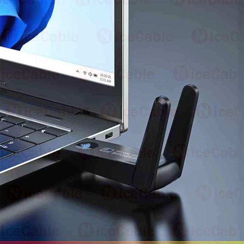 Card mạng không dây băng tần kép 2.4G + 5G 1800M USB3.0 Bộ chuyển đổi WiFi Trình điều khiển Bộ thu WiFi miễn phí Dongle cho PC Laptop