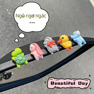 Bộ trang trí xe máy hoạt hình mini, phụ kiện dễ thương lắp bảng điều khiển xe máy ô tô