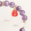 Vòng tay thạch anh tím Unisex - Nine Purple Li Fire Neo-Trung Quốc 8mm Tự nhiên - Handmade w / Crystal Gold Peace Charm - Quà tặng dịp