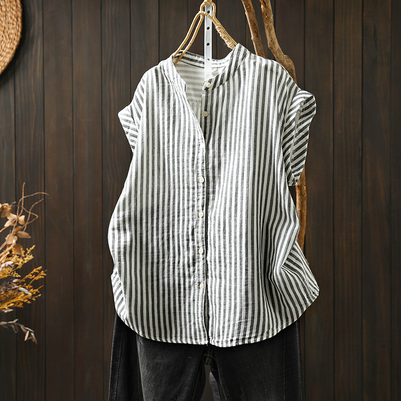 Áo sơ mi nữ chất liệu cotton cao cấp, dáng rộng/skinny, đa năng cho mùa hè