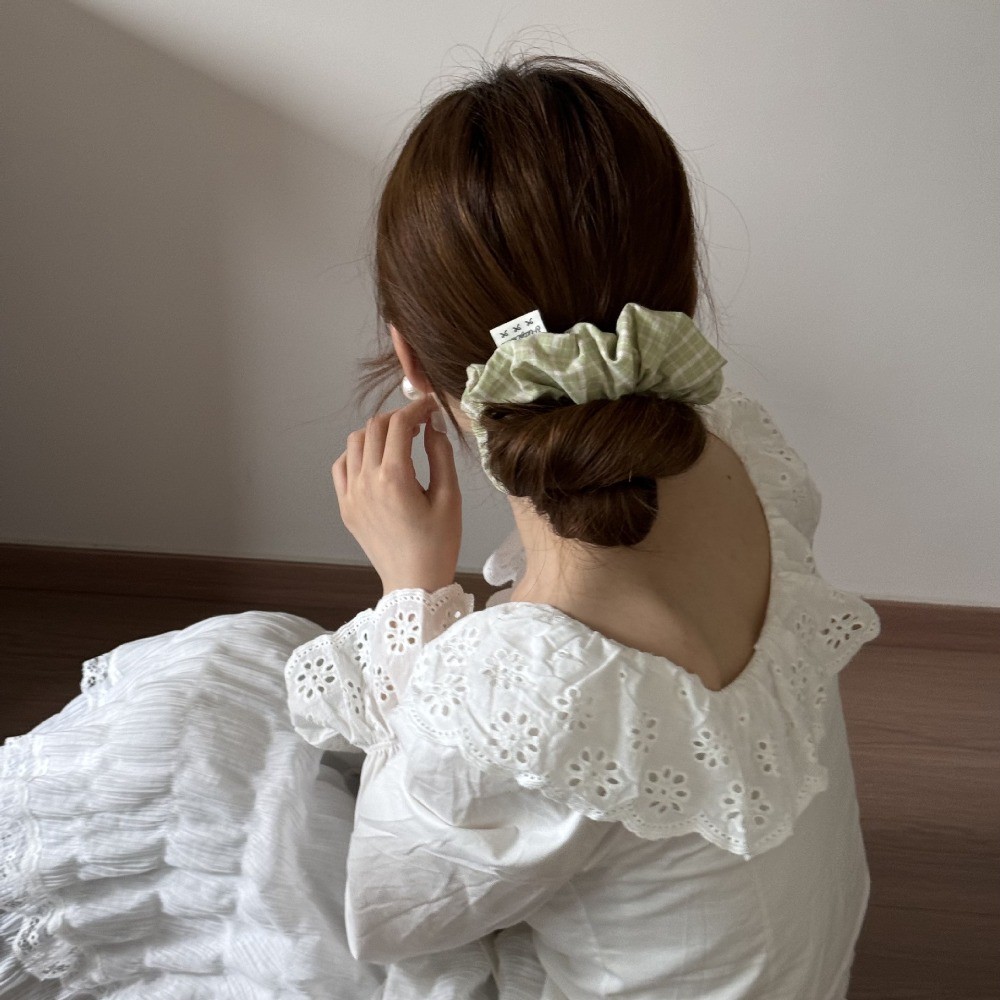 Hululu Scrunchy Kẻ Sọc Bóng Dây, Phù Hợp Đi Chơi Phong Cách Preppy
