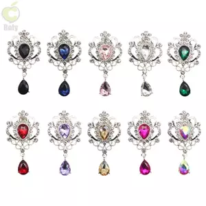 Trâm cài cô dâu Roly bằng hợp kim màu bạc, thiết kế như kim cương giả - phù hợp làm phụ kiện đám cưới và đồ handmade