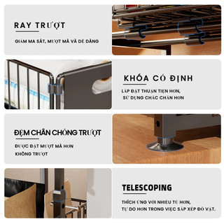 Giá đựng đồ dưới bồn rửa nhà bếp/phòng tắm  đựng đồ trong tủ bếp/giá sắp xếp đồ dùng nhà bếp dạng kéo ra Cho Tủ Bếp