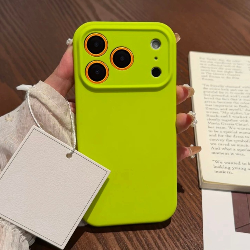 Ốp Điện Thoại Màu Xanh Huỳnh Quang Silicon Lỏng Cho iPhone 17 Pro Max 17 Air 16 Plus 15 14 13 12 11 Vỏ Bảo Vệ Chống Sốc