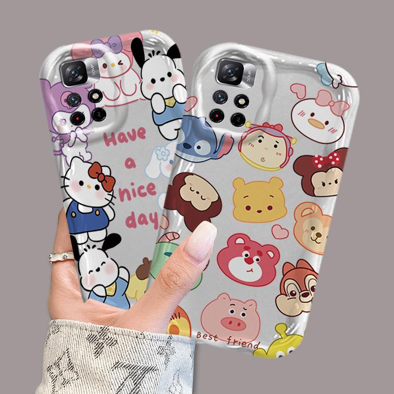 Vỏ silicon hoạt hình cho Redmi Note 11 11S 12 Pro 4G 3D Phụ kiện TPU mềm Sanrio Lotso Vỏ điện thoại chống sốc