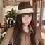 Mũ Flat Top Hat Nữ Widespread Edge Ribbon, Làm Từ Len Bầu, Phong Cách Retro Thanh Lịch