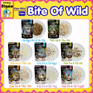 [ Combo Tiết KIệm 12-24-48 Gói] Pate Cao Cấp Bite of Wild 70G Công Thức Giàu Đạm Và Sữa Dê Cho Mèo