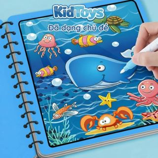 Tô màu nước ma thuật KidToys – tranh màu đa chủ đề tặng kèm bút vẽ cho bé