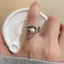 Yoo Hai Lớp Tinh Tế Ngón Tay Trang Sức Kết Cấu Hợp Kim Cho Người Phụ Nữ Và Nam Hiện Tại