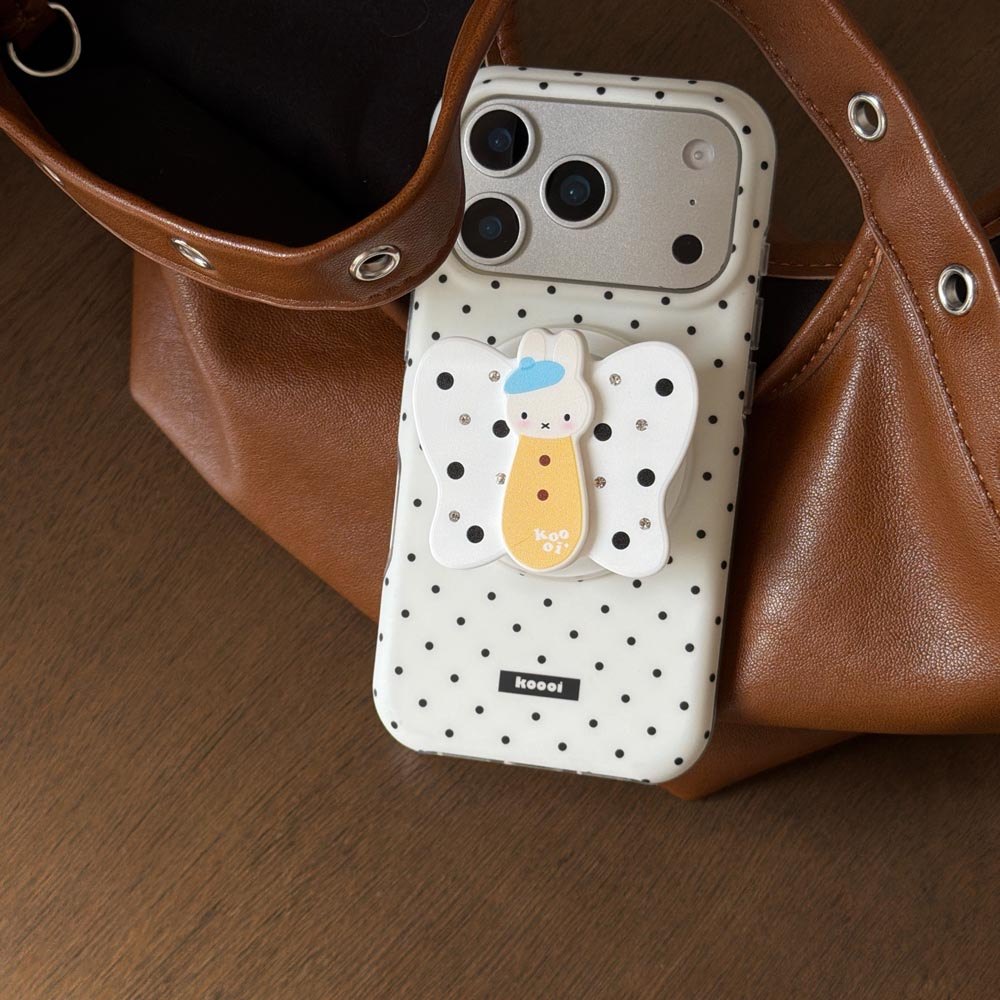 Ốp Lưng Cứng Tương Thích Với iPhone 13 14 14Pro 14ProMax 15 15Pro 15ProMax 16 16Pro 16ProMax 17 17Pro 17ProMax Vỏ Nam Châm Họa Tiết Điểm Sóng Trắng