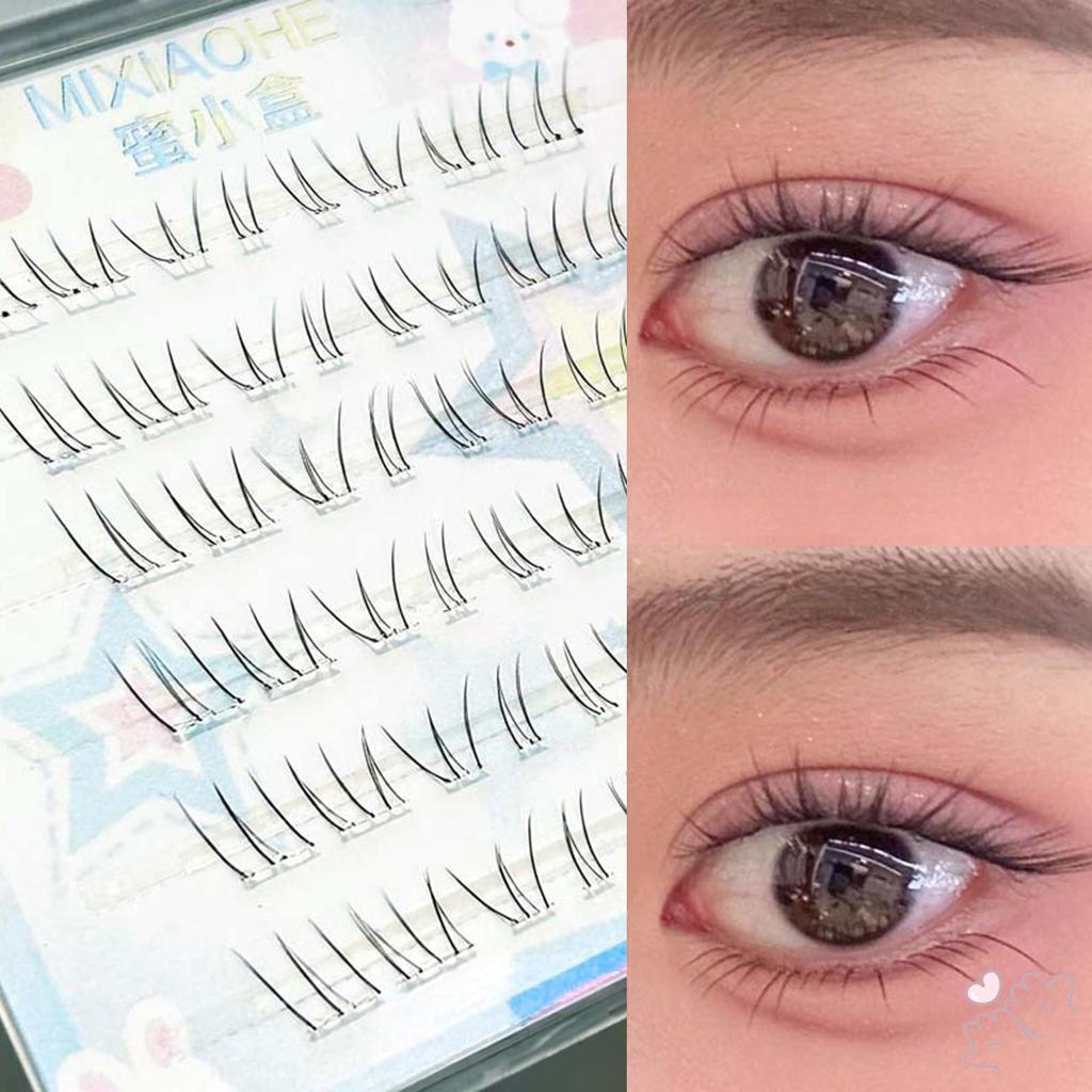 Phần mở rộng mi giả trong suốt 0,05mm Sợi mỏng Cụm riêng lẻ cho vẻ ngoài tự nhiên C Curl Đen 7-8mm Chiều dài hỗn hợp