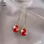 Bông Tai Ngọc Trai Vintage Nam Tính với Viền Kim Loại Trắng và Đỏ Tùy Chọn [Mina]