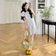 Trang phục bà bầu Thời trang mùa hè Váy thêu ve áo phù hợp
