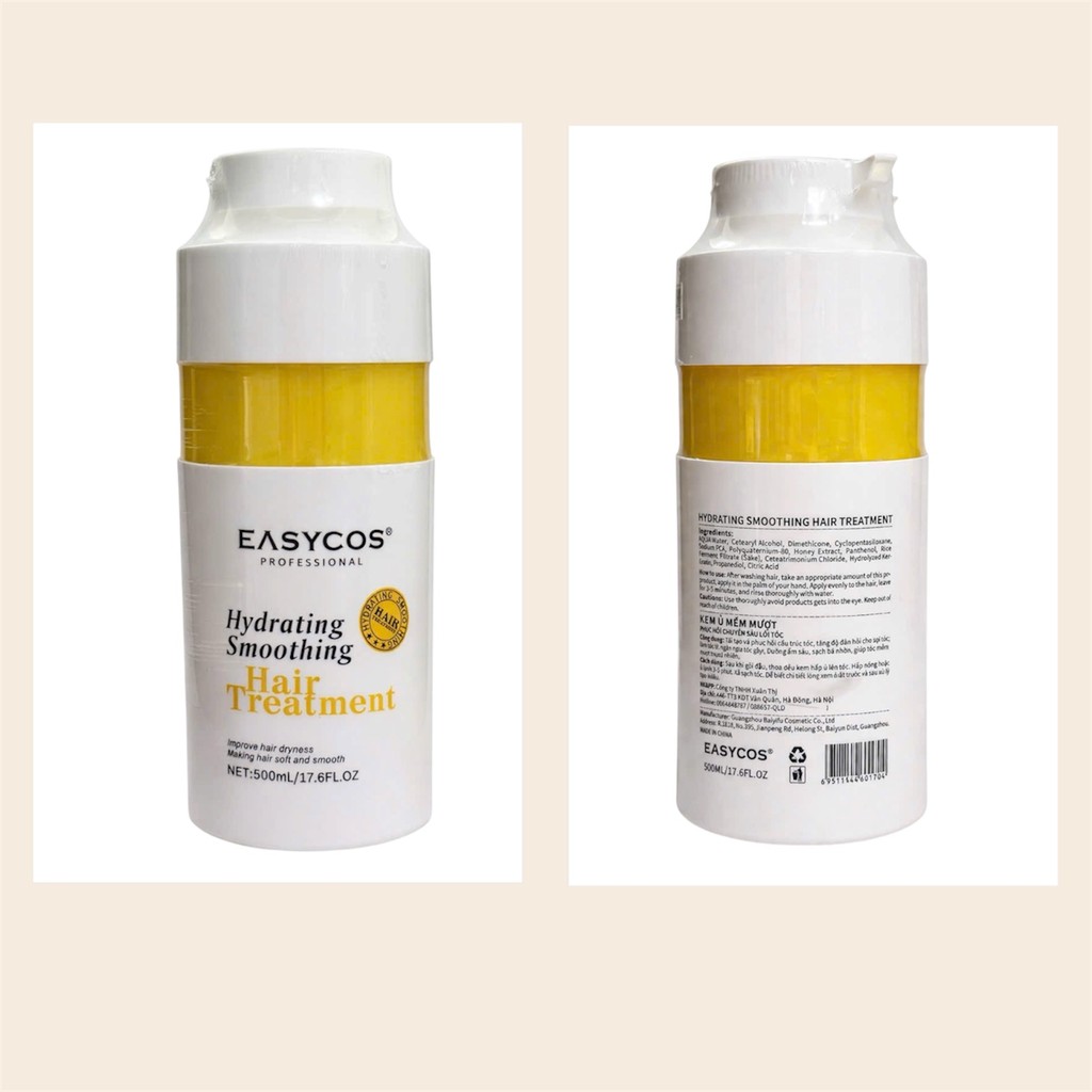 [CHÍNH HÃNG] Kem Ủ Tóc EASYCOS Keratin Thủy Phân 500ml - Phục Hồi Hư Tổn, Ngăn Gãy Rụng, Chuẩn Salon