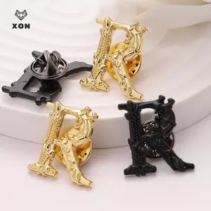 Trâm cài kim loại chữ R thời trang dành cho nữ, phù hợp áo sơ mi và áo khoác