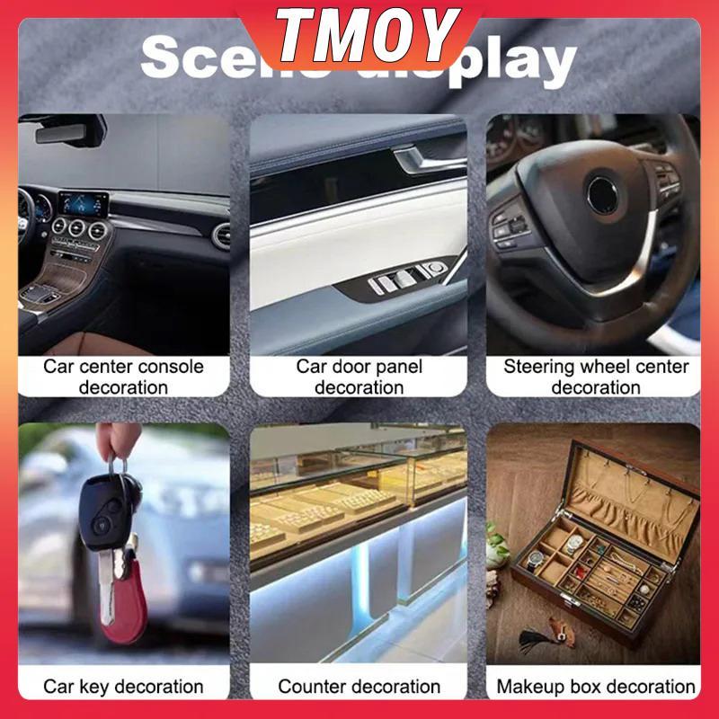TMOY Da Lộn Vải Tự Dính Vải Cho Ô Tô Sửa Đổi Nội Thất Cửa Bảng Điều Khiển Bàn Làm Việc DIY Trang Trí TMOY