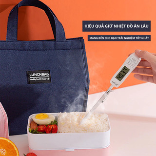 Túi đựng hộp cơm giữ nhiệt LunchBag, chất liệu vải Oxford cao cấp, thiết kế vuông 3 chiều, dễ dàng mang theo