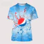 Áo thun unisex cổ tròn tay ngắn Pepsi 3D in nổi, phù hợp mọi giới tính