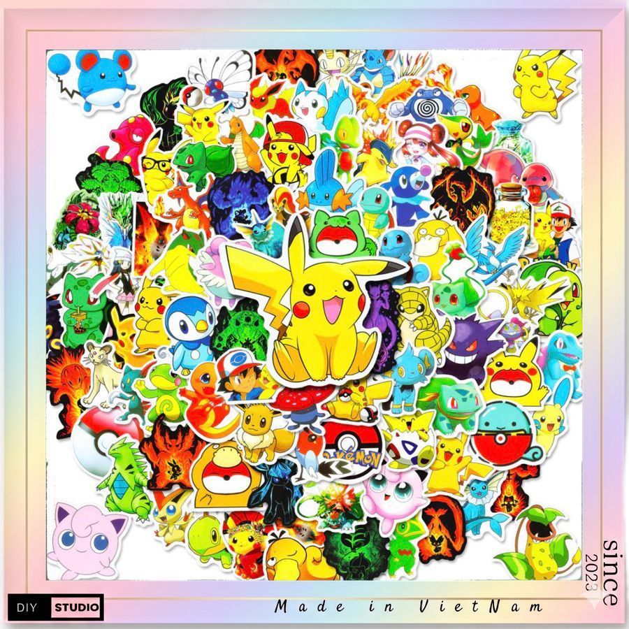 100 / 50 Chiếc Anime Pokemon Dễ Thương Pikachu Chống Nước Graffiti Dán Cho Mũ Bảo Hiểm Xe Đạp Tay Tài Khoản Bút Chì
